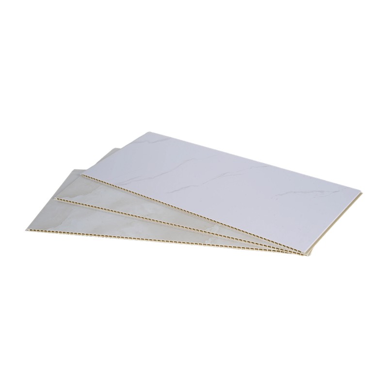 Pannello a parete integrato cavo in PVC a prova di umidità in fibra di bambù con motivo in marmo